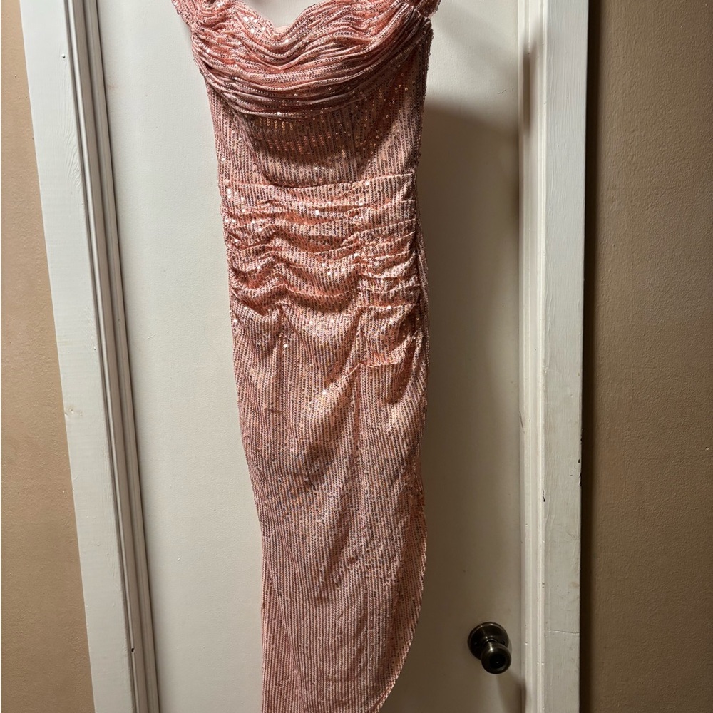 Chic Strapless Pink Dress